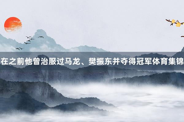 在之前他曾治服过马龙、樊振东并夺得冠军体育集锦