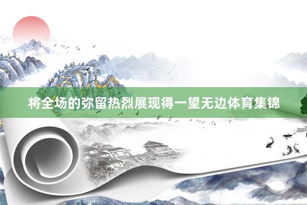 将全场的弥留热烈展现得一望无边体育集锦