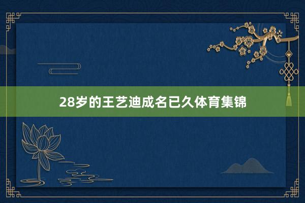 28岁的王艺迪成名已久体育集锦