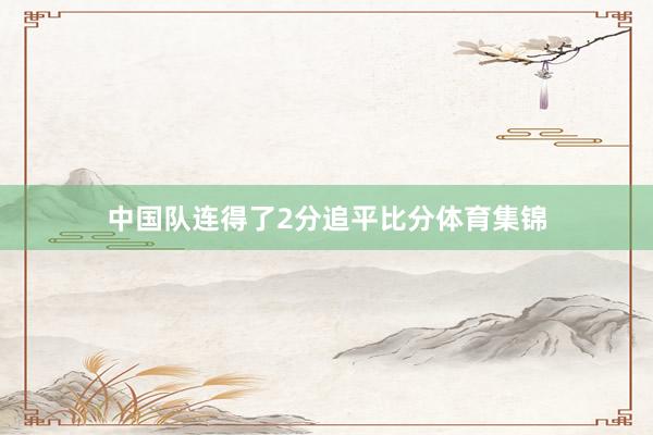 中国队连得了2分追平比分体育集锦