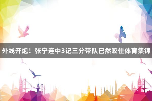 外线开炮！张宁连中3记三分带队已然咬住体育集锦