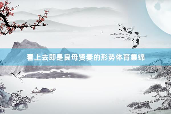 看上去即是良母贤妻的形势体育集锦