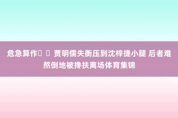 危急算作⚠️贾明儒失衡压到沈梓捷小腿 后者难熬倒地被搀扶离场体育集锦