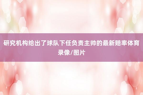 研究机构给出了球队下任负责主帅的最新赔率体育录像/图片