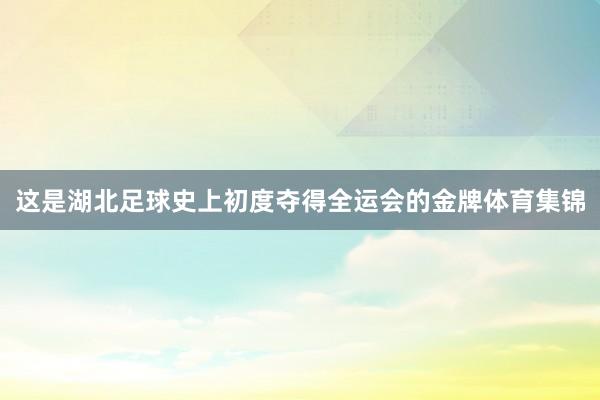 这是湖北足球史上初度夺得全运会的金牌体育集锦
