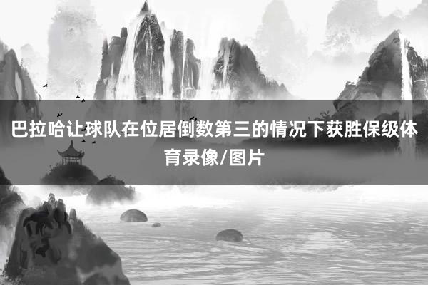 巴拉哈让球队在位居倒数第三的情况下获胜保级体育录像/图片