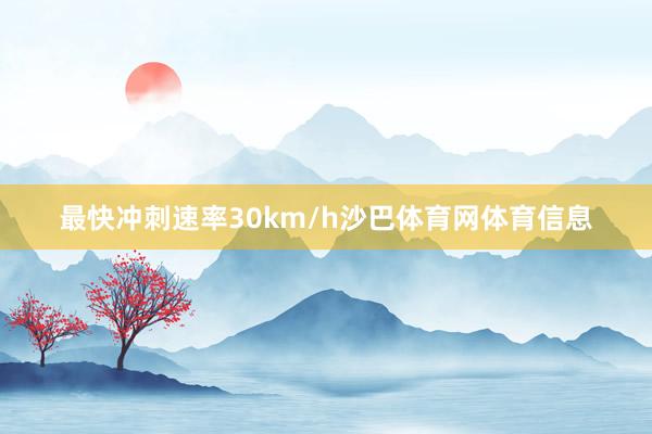 最快冲刺速率30km/h沙巴体育网体育信息