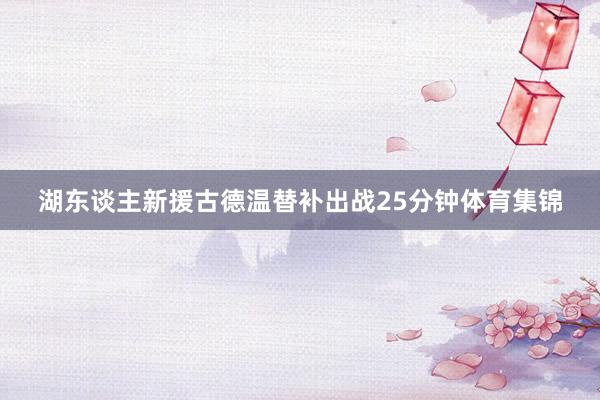湖东谈主新援古德温替补出战25分钟体育集锦