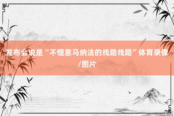 发布会说是“不惬意马纳法的线路线路”体育录像/图片