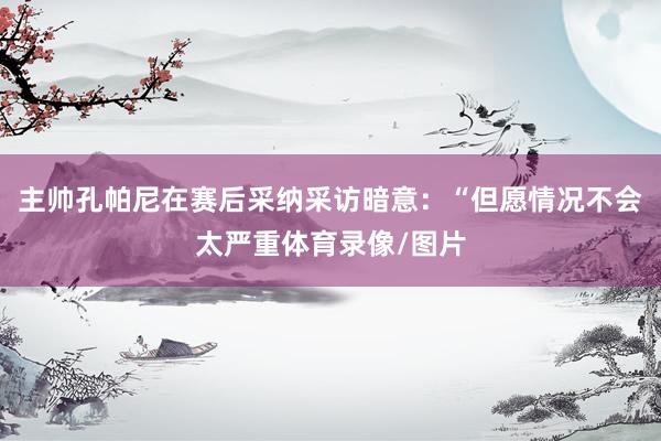 主帅孔帕尼在赛后采纳采访暗意:“但愿情况不会太严重体育录像/图片