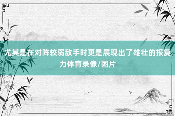 尤其是在对阵较弱敌手时更是展现出了雄壮的报复力体育录像/图片