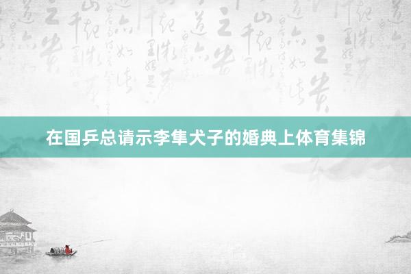 在国乒总请示李隼犬子的婚典上体育集锦