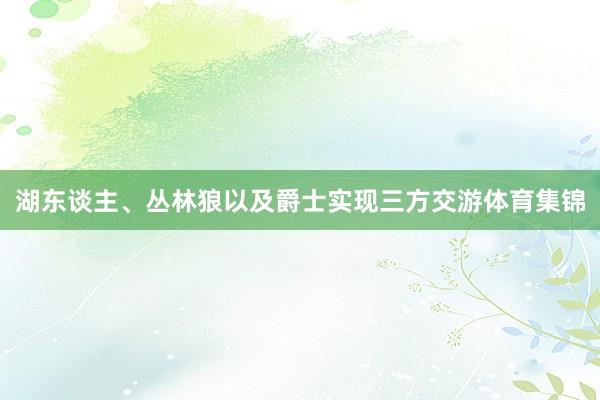 湖东谈主、丛林狼以及爵士实现三方交游体育集锦