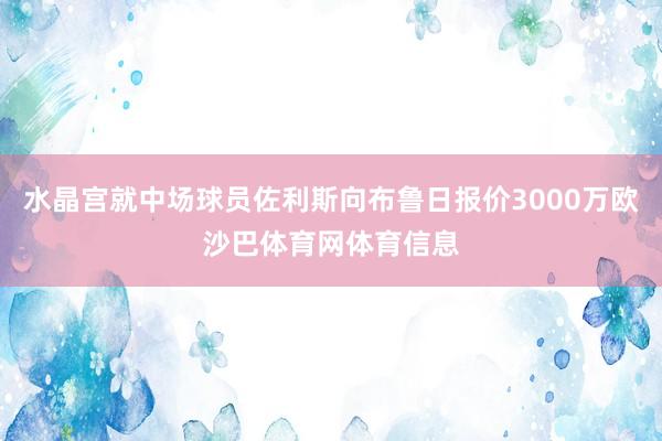 水晶宫就中场球员佐利斯向布鲁日报价3000万欧沙巴体育网体育信息