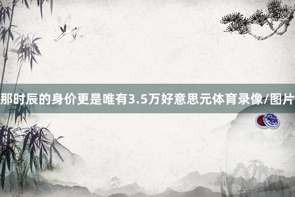那时辰的身价更是唯有3.5万好意思元体育录像/图片