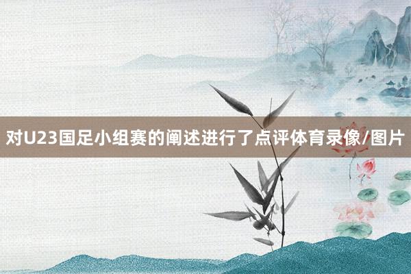 对U23国足小组赛的阐述进行了点评体育录像/图片