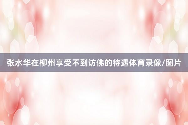 张水华在柳州享受不到访佛的待遇体育录像/图片