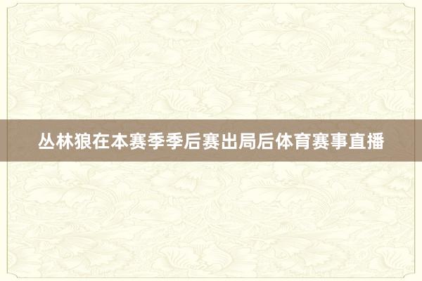 丛林狼在本赛季季后赛出局后体育赛事直播