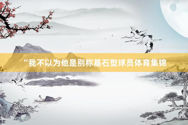 “我不以为他是别称基石型球员体育集锦